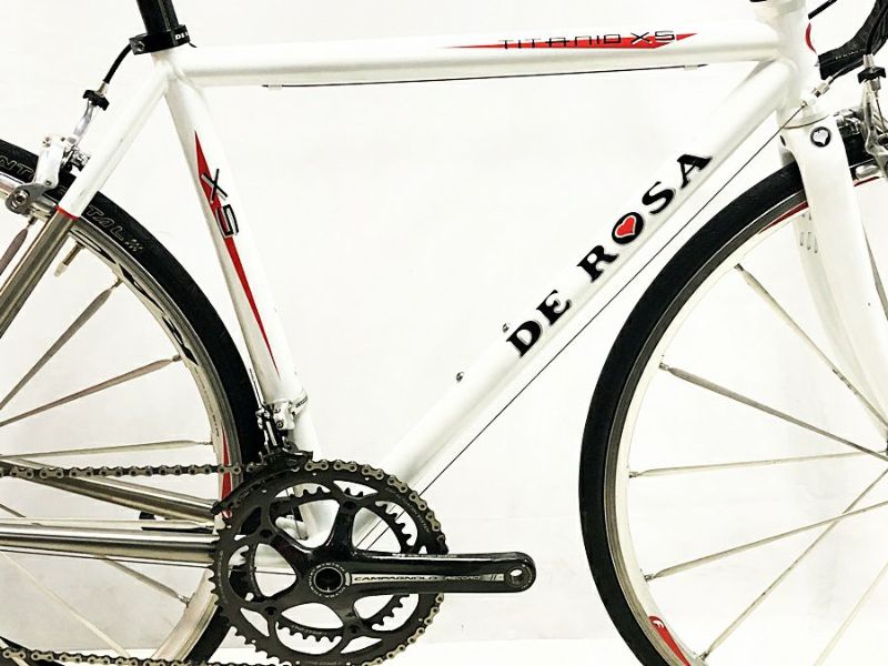 デローザ DEROSA チタニオ TITANIO XS CAMPAGNOLO RECORD/CHORUS MIX 2005～2009年頃  チタンロードバイク ホワイト/チタン