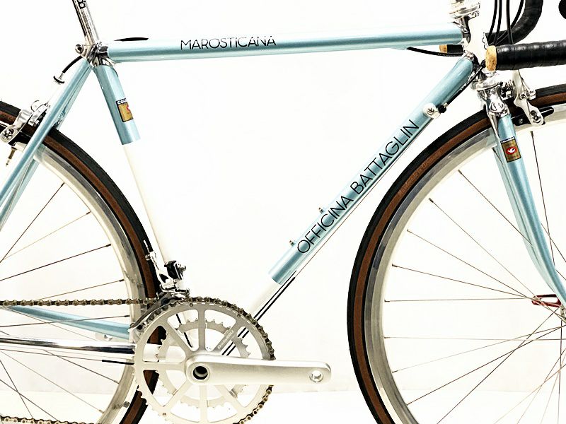 美品 オフィチーナ バッタリン OFFICINA BATTAGLIN マロスティカーナ MAROSTICANA CAMPAGNOLO POTENZA クロモリ  ロードバイク 47 スカイ