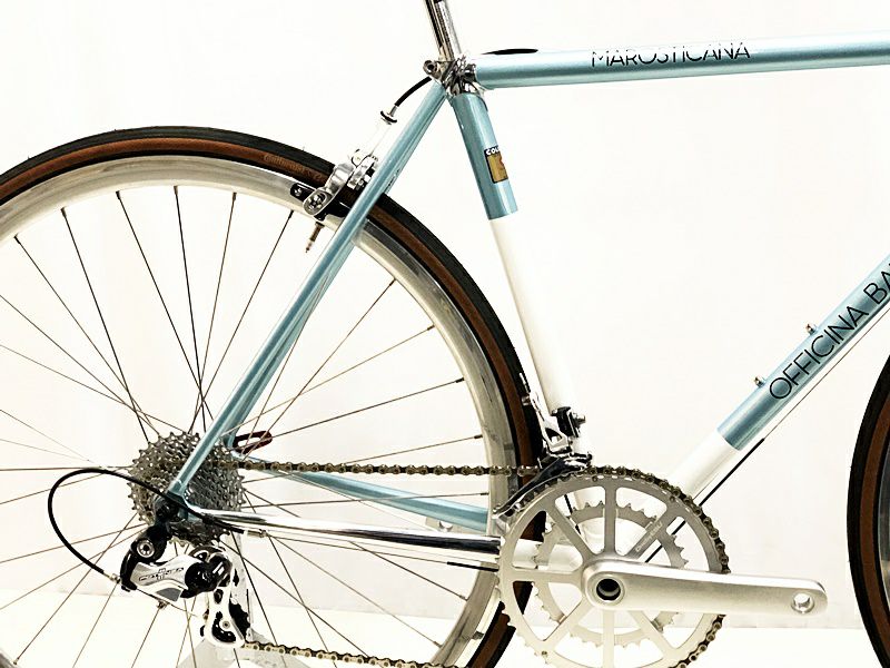 美品 オフィチーナ バッタリン OFFICINA BATTAGLIN マロスティカーナ MAROSTICANA CAMPAGNOLO POTENZA クロモリ  ロードバイク 47 スカイ