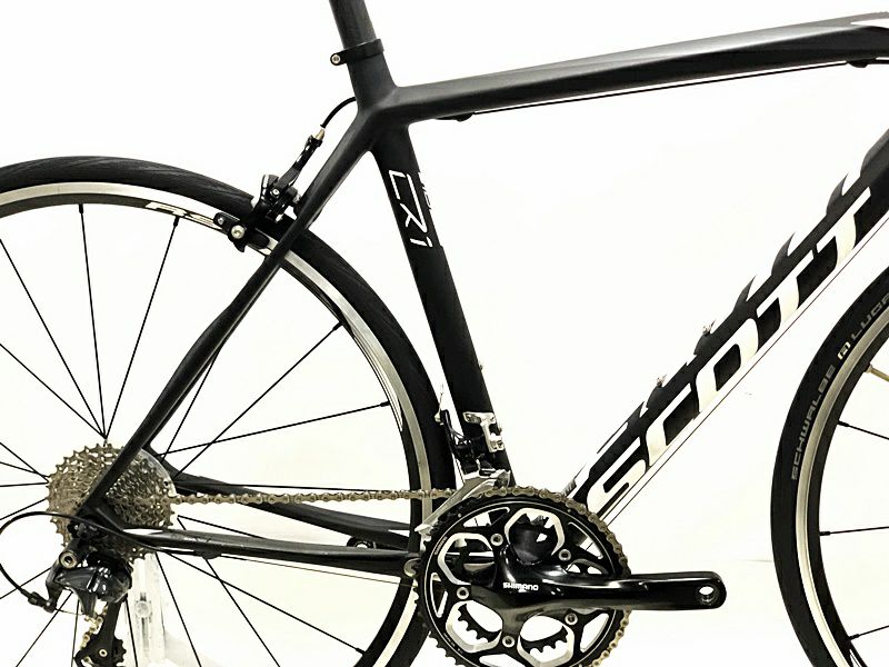 超美品 スコット SCOTT CR1 10 ULTEGRA/105 MIX 2016年モデル カーボンロードバイク 52(S)サイズ ブラック/ホワイト