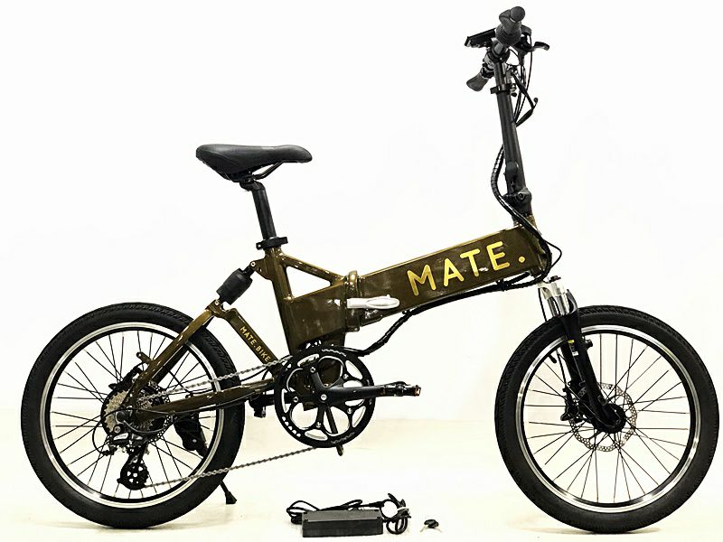 ○メイトバイク MATE BIKE シティ CITY 14.5Ah 油圧DISC 2021年モデル 電動アシスト自転車 20インチ  ゴールデンオリーブカラー