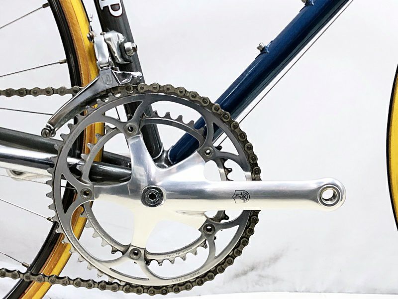 タキザワサイクル ハープ RE HARP RIZIN WORKS製作 CAMPAGNOLO/SHIMANO MIX オーダーネーム入り クロモリ  ロードバイク ブルー/グレー☆