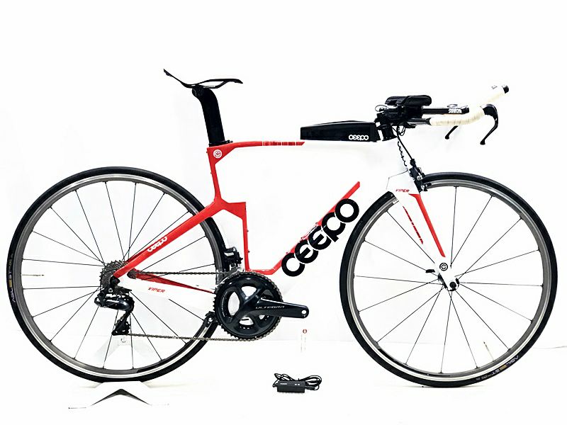 大感謝・大決算セール】○シーポ CEEPO ヴァイパー VIPER 電動Di2 ULTEGRA 2018年 TT トライアスロン カーボン  ロードバイク Mサイズ ホワイト/レッド【期間限定 2/26 午前10時迄】