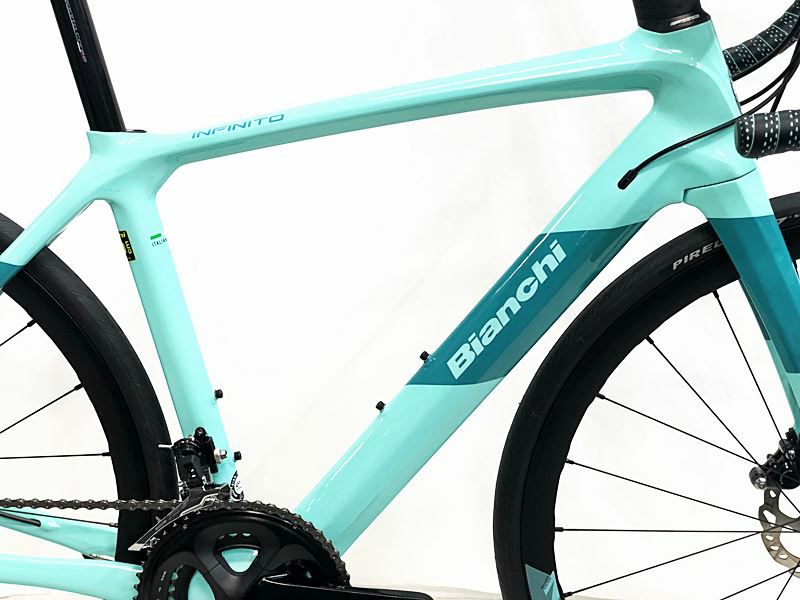 当サイト限定 完成車 BIG SALE】美品 ビアンキ BIANCHI インフィニート INFINITO CV DISC 105/ULTEGRA  MIX 油圧DISC 2022年 カーボンロードバイク 50サイズ チェレステ【期間限定 11/26 午前10時迄】