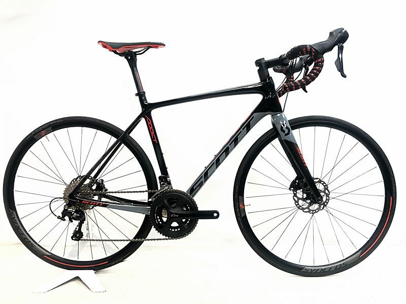 【当サイト限定 完成車 BIG SALE】美品 スコット SCOTT アディクト ADDICT 20 DISC 105 5800 油圧ディスクブレーキ  2018年 カーボンロードバイク 52サイズ ブラック【期間限定 5/27 午前10時迄】