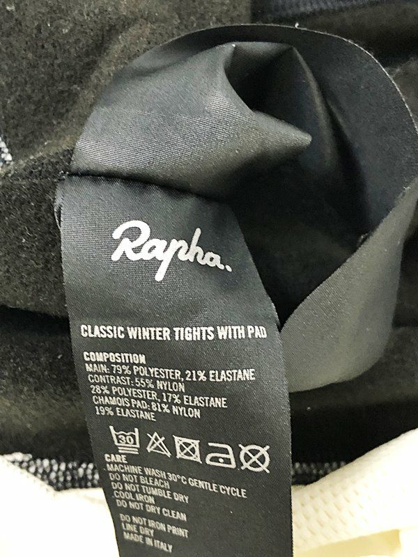 ラファ Rapha クラシック ウィンタータイツ ウィズ パッド CLASSIC WINTER TIGHTS WITH PAD Smallサイズ  ブラックホワイト