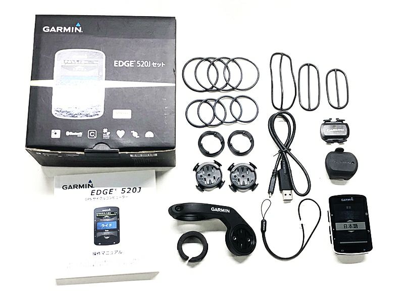 美品 ガーミン GARMIN エッジ520Jセット EDGE 520J Bundle GPSサイクルコンピューター 日本語対応 ハートレートセンサー欠品