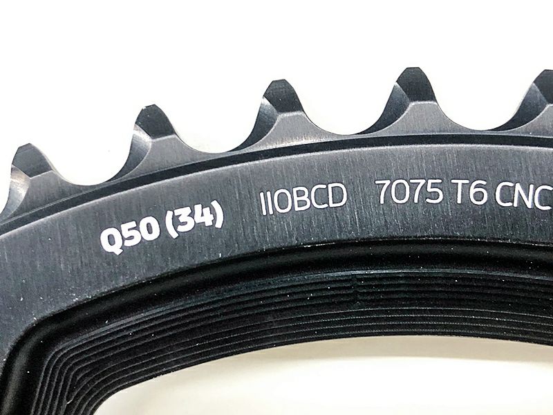 未使用 ローター ROTOR Qリング Q-RINGS 楕円チェーンリング アウターインナーセット 110BCD 4アーム 50-34T