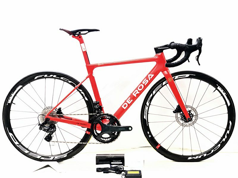 訳アリ デローザ DE ROSA メラク ディスク MERAK DISK SUPER RECORD 電動EPS 油圧DISC 2021年  カーボンロードバイク 46サイズ レッド