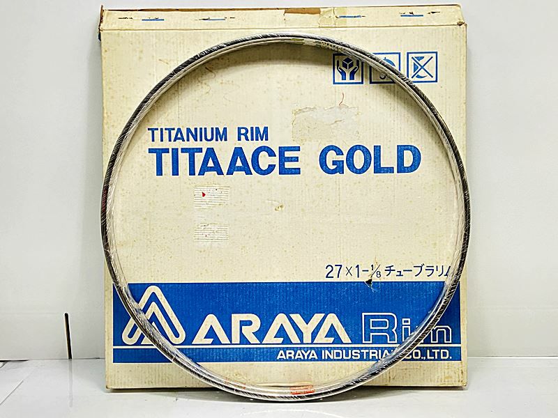 未走行品 アラヤ ARAYA チタエース TITAACE GOLD リム2本セット
