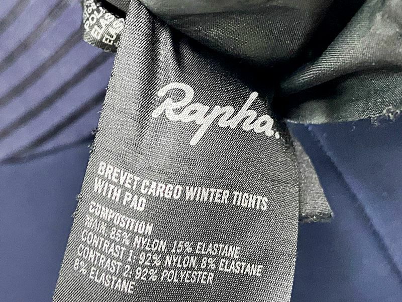 【美品】Rapha カーゴビブタイツ ネイビー/ホワイト ラファ Rapha ブルベ カーゴ ウィンタータイツ ウィズパッド BREVET