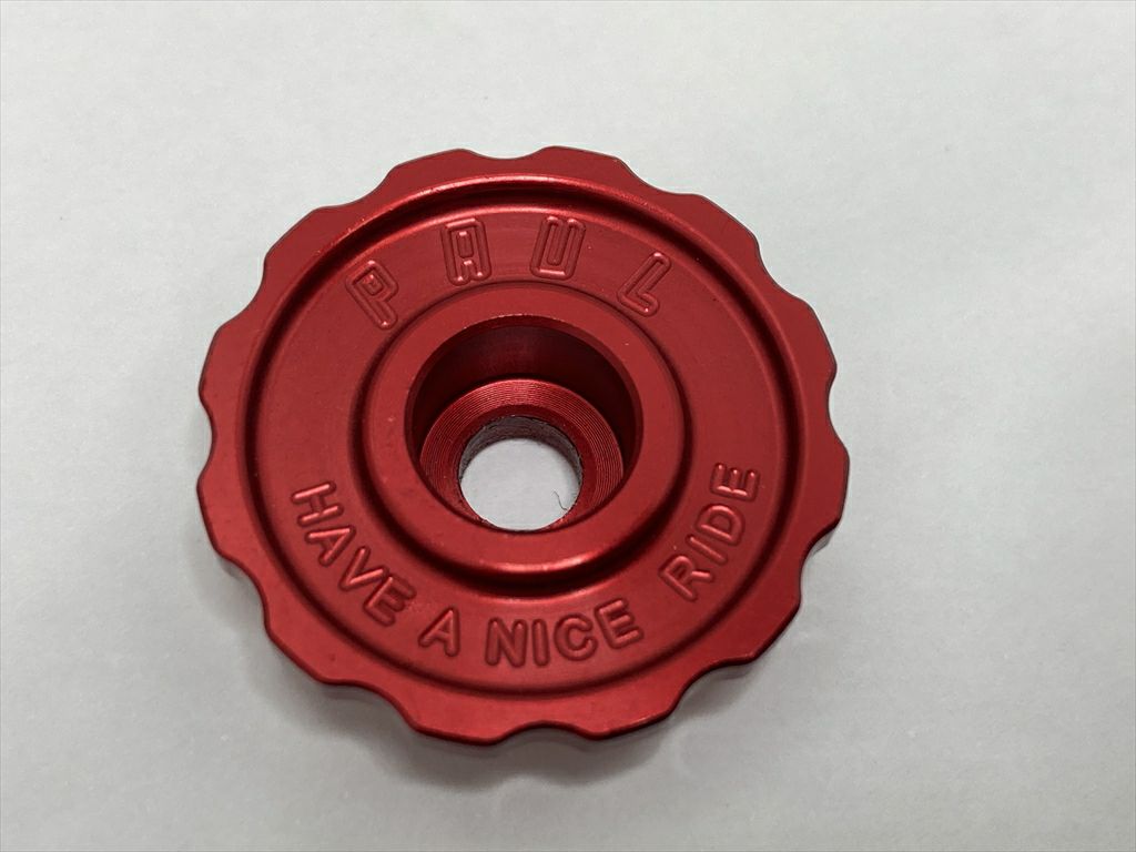 ポール PAUL ステムキャップ PCE STEM CAP RED レッド 赤色（サイクル